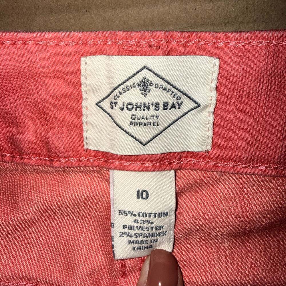 St Johns Bay Capri Jeans Womens Size 10 Pink Denim Cropped Cotton - Picture 4 of 5